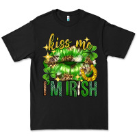 Black Kiss me im irish st.patricks day lips st.patricks Premium Tee - Neo Western
