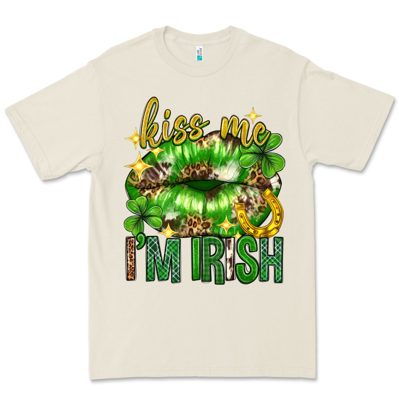 Kiss Me Im Irish St.patricks Day Lips St.patricks Premium Tee by Neo Western | Teevron