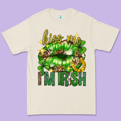 Kiss Me Im Irish St.patricks Day Lips St.patricks Premium Tee Designed By Neo Western
