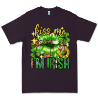 Plum Kiss me im irish st.patricks day lips st.patricks Premium Tee - Neo Western