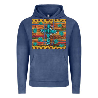 Vintage Denim western gemstone cross sunflowers leopard serape glitter wooden tumble Vintage Hoodie - Artiststas