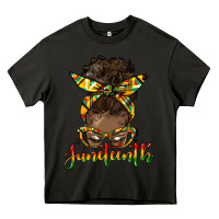 Asphalt juneteenth black woman messy bun Heavy Core Tee - HRA Design Shop