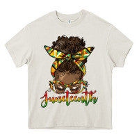 Cream juneteenth black woman messy bun Heavy Core Tee - HRA Design Shop