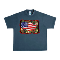 Midnight Navy distressed american flag Urban Heavy Tee - BarkalooDesign