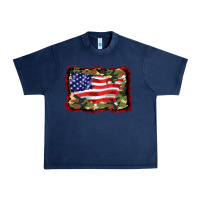 Navy distressed american flag Urban Heavy Tee - BarkalooDesign