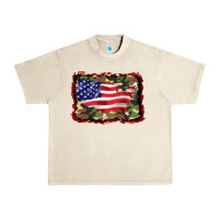 Sandshell distressed american flag Urban Heavy Tee - BarkalooDesign