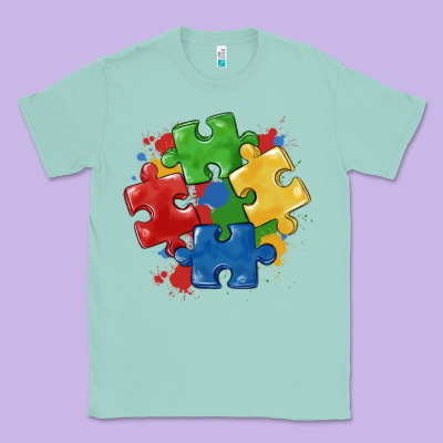 Autism Puzzles Classic Tee Designed By Maliassmallbusiness