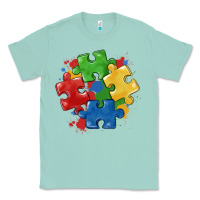 Seafoam autism puzzles Classic Tee - MaliasSmallBusiness
