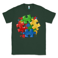 Sports Green autism puzzles Classic Tee - MaliasSmallBusiness