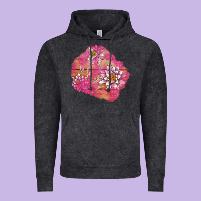 V.d  Lavender And Lotus Patches Vintage Hoodie Designed By Adodesignshop
