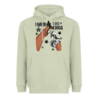 Matcha I Have Two Moods Black Sneakers Afro Girl Heavyweight Hoodie - texasbilliewilder