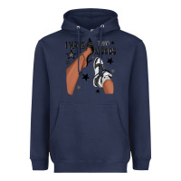 Navy I Have Two Moods Black Sneakers Afro Girl Heavyweight Hoodie - texasbilliewilder