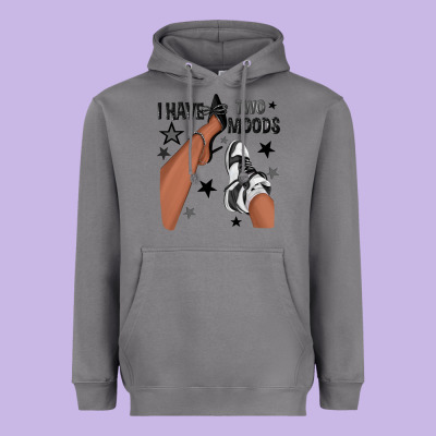 I Have Two Moods Black Sneakers Afro Girl Heavyweight Hoodie Designed By Texasbilliewilder