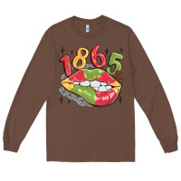 Chestnut 1865 juneteenth lips Long Sleeve Tee - MaliasSmallBusiness