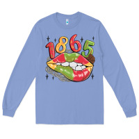 Colony Blue 1865 juneteenth lips Long Sleeve Tee - MaliasSmallBusiness