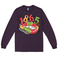 Plum 1865 juneteenth lips Long Sleeve Tee - MaliasSmallBusiness