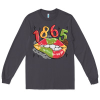 Smoke 1865 juneteenth lips Long Sleeve Tee - MaliasSmallBusiness