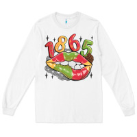 White 1865 juneteenth lips Long Sleeve Tee - MaliasSmallBusiness