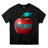 Black apple teacher Heavy Core Tee - BarkalooDesign