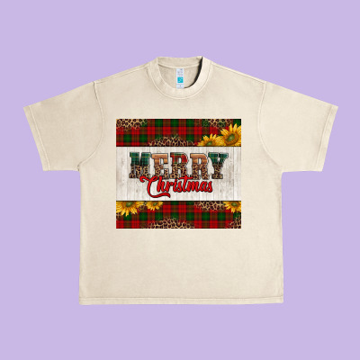 Merry Christmas Sunflowers Urban Heavy Tee Designed By Jasminsmagicworld