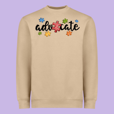 Advocate Autism Heavyweight Sweatshirt Designed By Maliassmallbusiness