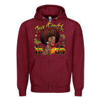 Burgundy juneteenth 1865 black woman Zipper Hoodie - LillyAllenDesigns