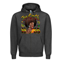 Charcoal Heather juneteenth 1865 black woman Zipper Hoodie - LillyAllenDesigns