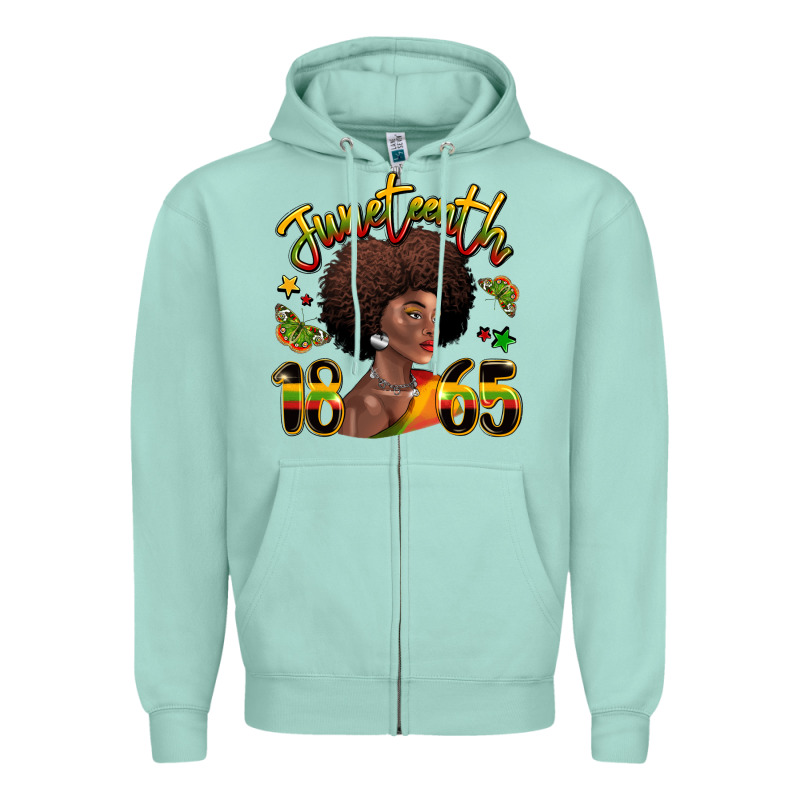 Juneteenth 1865 Black Woman Zipper Hoodie by LillyAllenDesigns | Teevron