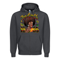 Smoke juneteenth 1865 black woman Zipper Hoodie - LillyAllenDesigns