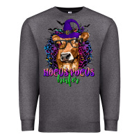 Charcoal Heather Hocus Pocus Heifer with Cow and Halloween Premium Sweatshirt - texasbilliewilder