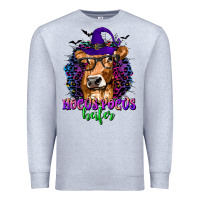 Heather Grey Hocus Pocus Heifer with Cow and Halloween Premium Sweatshirt - texasbilliewilder