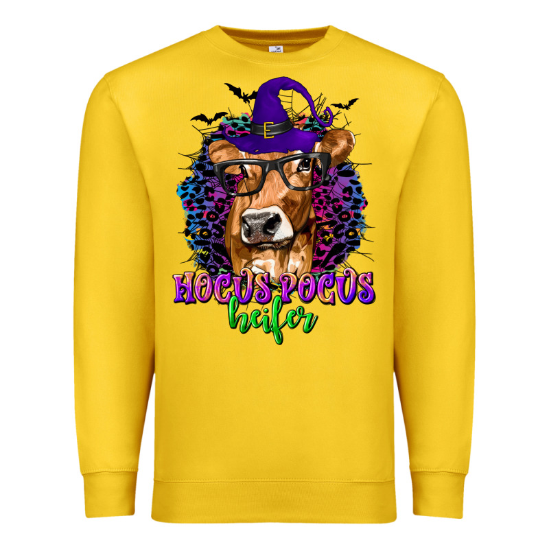Hocus Pocus Heifer With Cow And Halloween Premium Sweatshirt by texasbilliewilder | Teevron