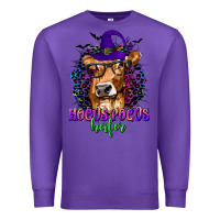 Purple Hocus Pocus Heifer with Cow and Halloween Premium Sweatshirt - texasbilliewilder