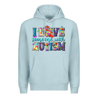 Blue Mist I love someone with Autism Premium Hoodie - NancyCooperArtShop