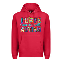 Cardinal I love someone with Autism Premium Hoodie - NancyCooperArtShop