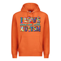 Carrot I love someone with Autism Premium Hoodie - NancyCooperArtShop