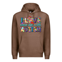 Chestnut I love someone with Autism Premium Hoodie - NancyCooperArtShop