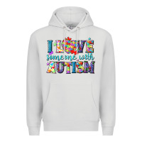Dove Grey I love someone with Autism Premium Hoodie - NancyCooperArtShop