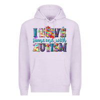 Lilac I love someone with Autism Premium Hoodie - NancyCooperArtShop