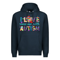Navy I love someone with Autism Premium Hoodie - NancyCooperArtShop