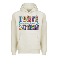 Oatmeal Heather I love someone with Autism Premium Hoodie - NancyCooperArtShop