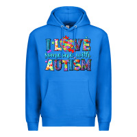 True Royal I love someone with Autism Premium Hoodie - NancyCooperArtShop