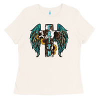 Bone western wings cross Ladies Tee - RanaPortraitStore