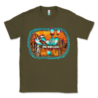 Army Green western cactus Classic Tee - AdoDesignShop