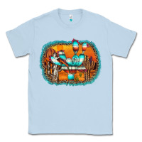 Dusty Blue western cactus Classic Tee - AdoDesignShop