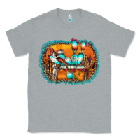 Heather Grey western cactus Classic Tee - AdoDesignShop