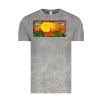 Cloud Rock western  sunset cactus leopard serape   license plate template Vintage Tee - BarkalooDesign