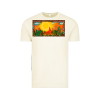 Vintage Arctic western  sunset cactus leopard serape   license plate template Vintage Tee - BarkalooDesign