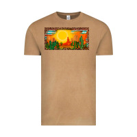 Vintage Camel western  sunset cactus leopard serape   license plate template Vintage Tee - BarkalooDesign