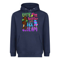 Navy Life is better with ice cream Heavyweight Hoodie - NancyCooperArtShop